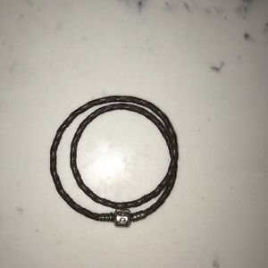 PANDORA double leather bracelet